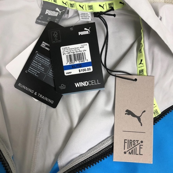 Puma Train First Mile Xtreme Color Block 1/2 Zip Running Jacket - Picture 9 of 12